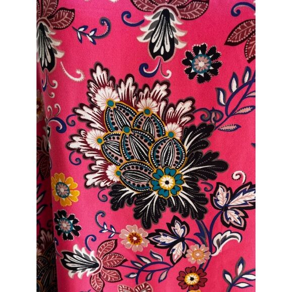 Loft Women's Sleeveless Round Neck Pink Mixed Floral Flounce Top - Picture 11 of 11